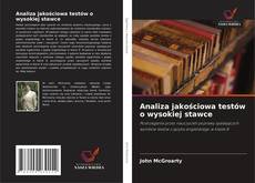 Buchcover von Analiza jakościowa testów o wysokiej stawce