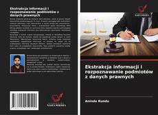 Copertina di Ekstrakcja informacji i rozpoznawanie podmiotów z danych prawnych