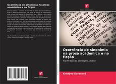 Portada del libro de Ocorrência de sinonimia na prosa académica e na ficção