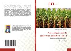 Couverture de L'Economique : Prise de décisions de production. Tome 2