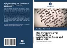 Capa do livro de Das Vorkommen von Synonymie in akademischer Prosa und Belletristik 
