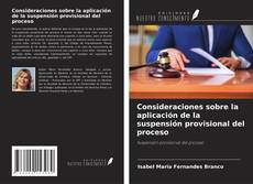 Copertina di Consideraciones sobre la aplicación de la suspensión provisional del proceso