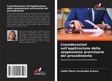 Considerazioni sull'applicazione della sospensione provvisoria del procedimento kitap kapağı