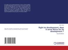 Capa do livro de Right to development, does it serve Africa for its development ? 