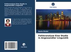 Copertina di Fehleranalyse Eine Studie in Angewandter Linguistik