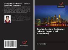 Copertina di Analiza błędów Badania z zakresu lingwistyki stosowanej