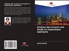 Capa do livro de Analyse des erreurs une étude en linguistique appliquée 