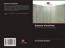 Copertina di Essence d'archives
