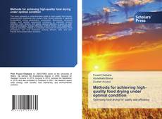 Capa do livro de Methods for achieving high-quality food drying under optimal condition 