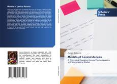 Models of Lexical Access kitap kapağı