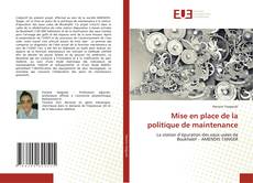 Mise en place de la politique de maintenance kitap kapağı
