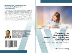 Copertina di Förderung der phonologischen Bewusstheit, Zugang zur Schriftsprache