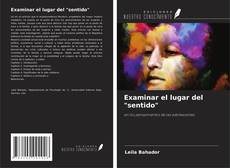 Copertina di Examinar el lugar del "sentido"