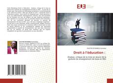 Droit à l’éducation : kitap kapağı