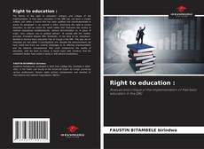 Bookcover of Right to education :
