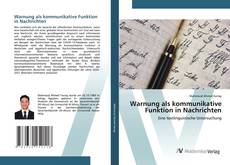 Capa do livro de Warnung als kommunikative Funktion in Nachrichten 