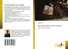 Couverture de Des philosophes lisent la Bible