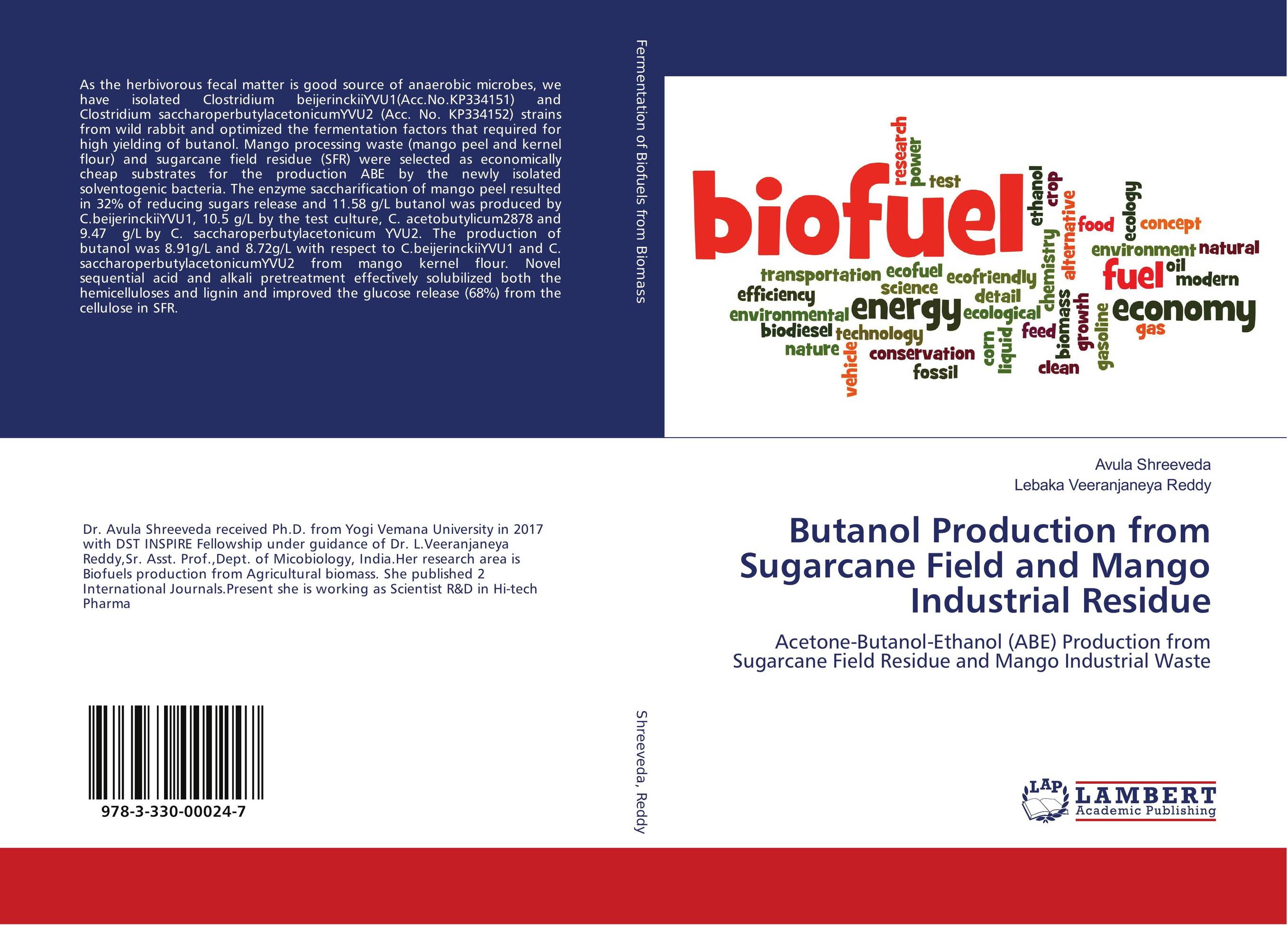Butanol Production from Sugarcane Field and Mango Industrial Residue. Acetone-Butanol-Ethanol (ABE) Production from Sugarcane Field Residue and Mango Industrial Waste.