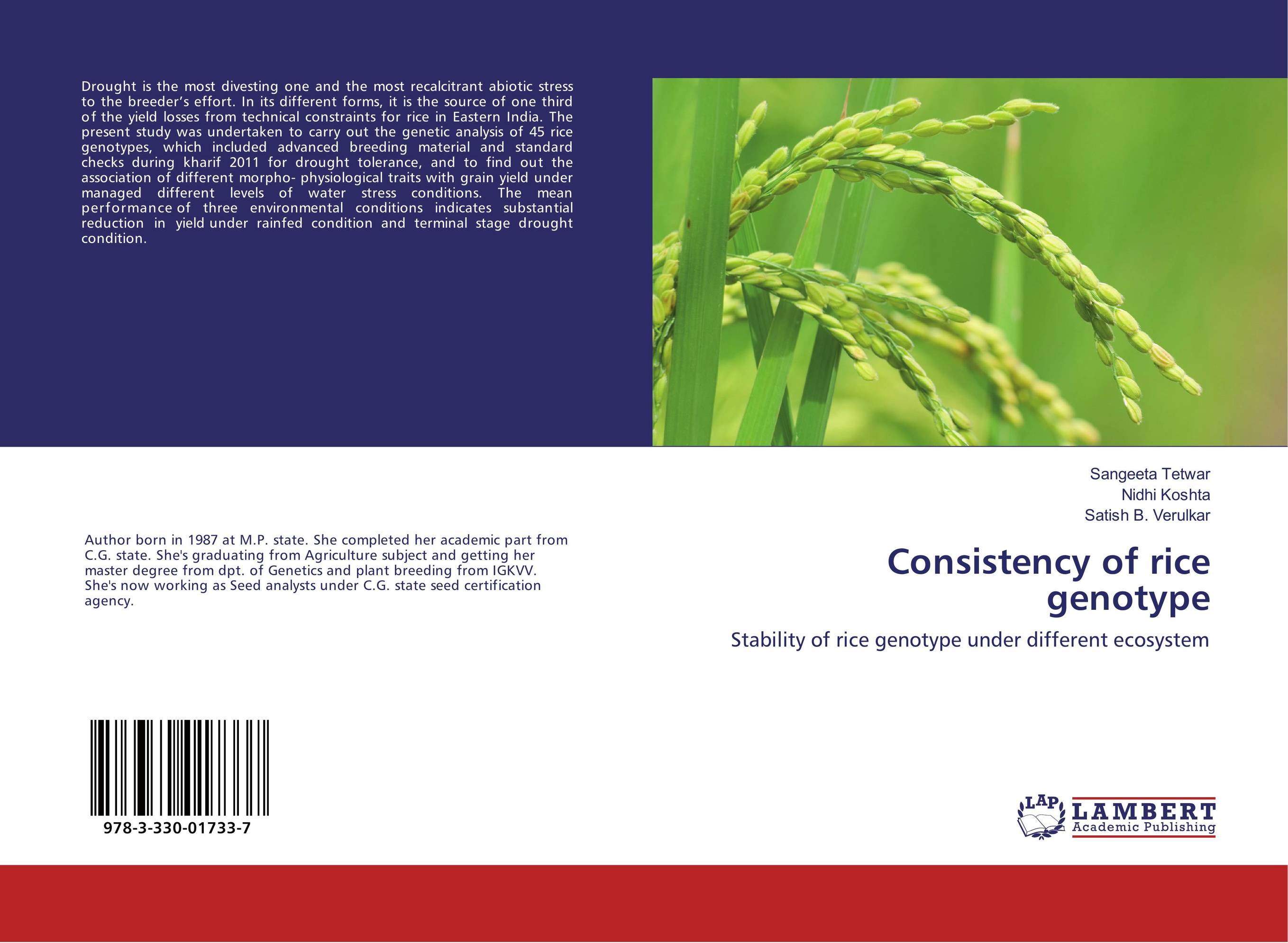 Consistency of rice genotype. Stability of rice genotype under different ecosystem.