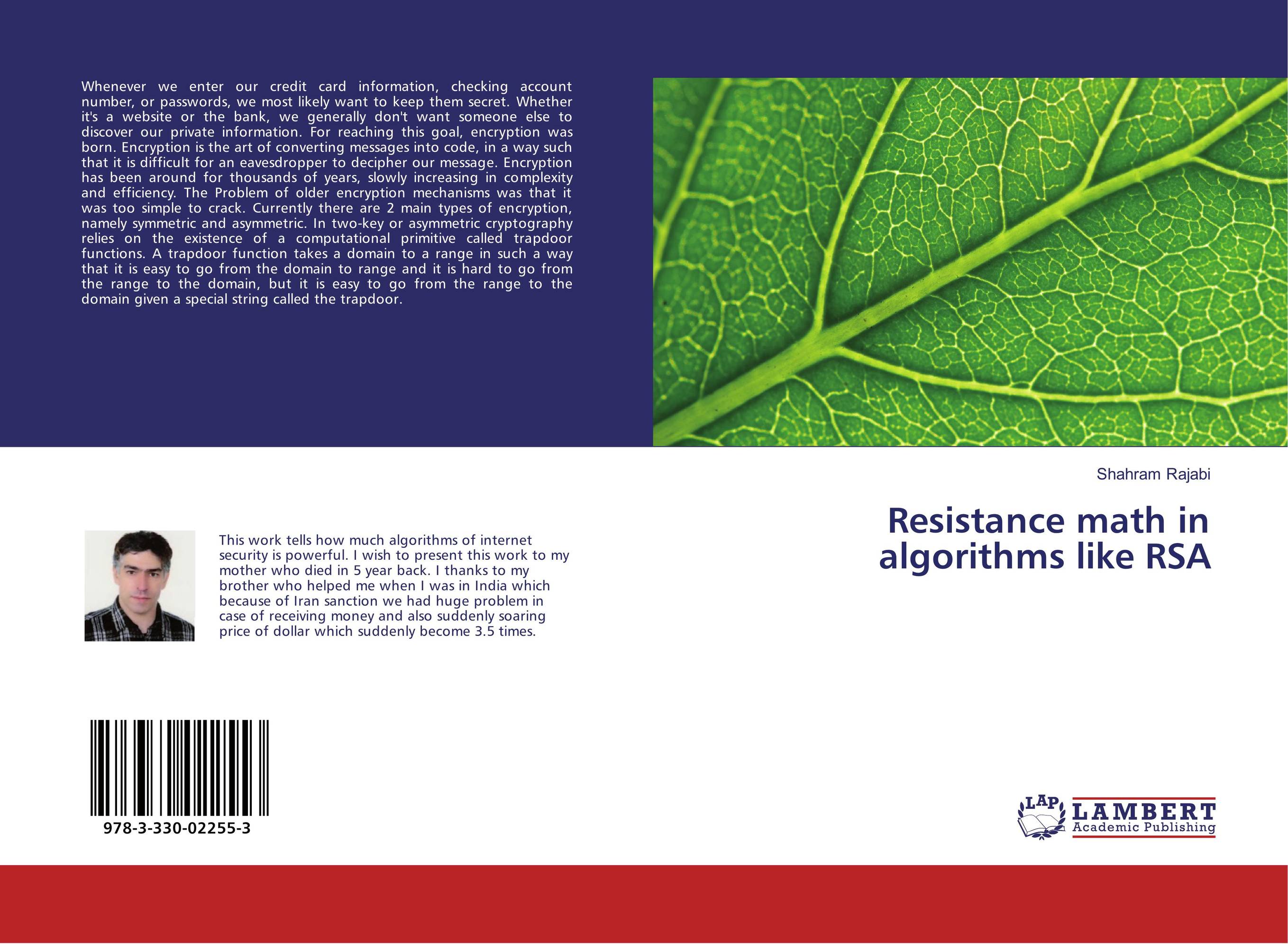 Resistance math in algorithms like RSA..
