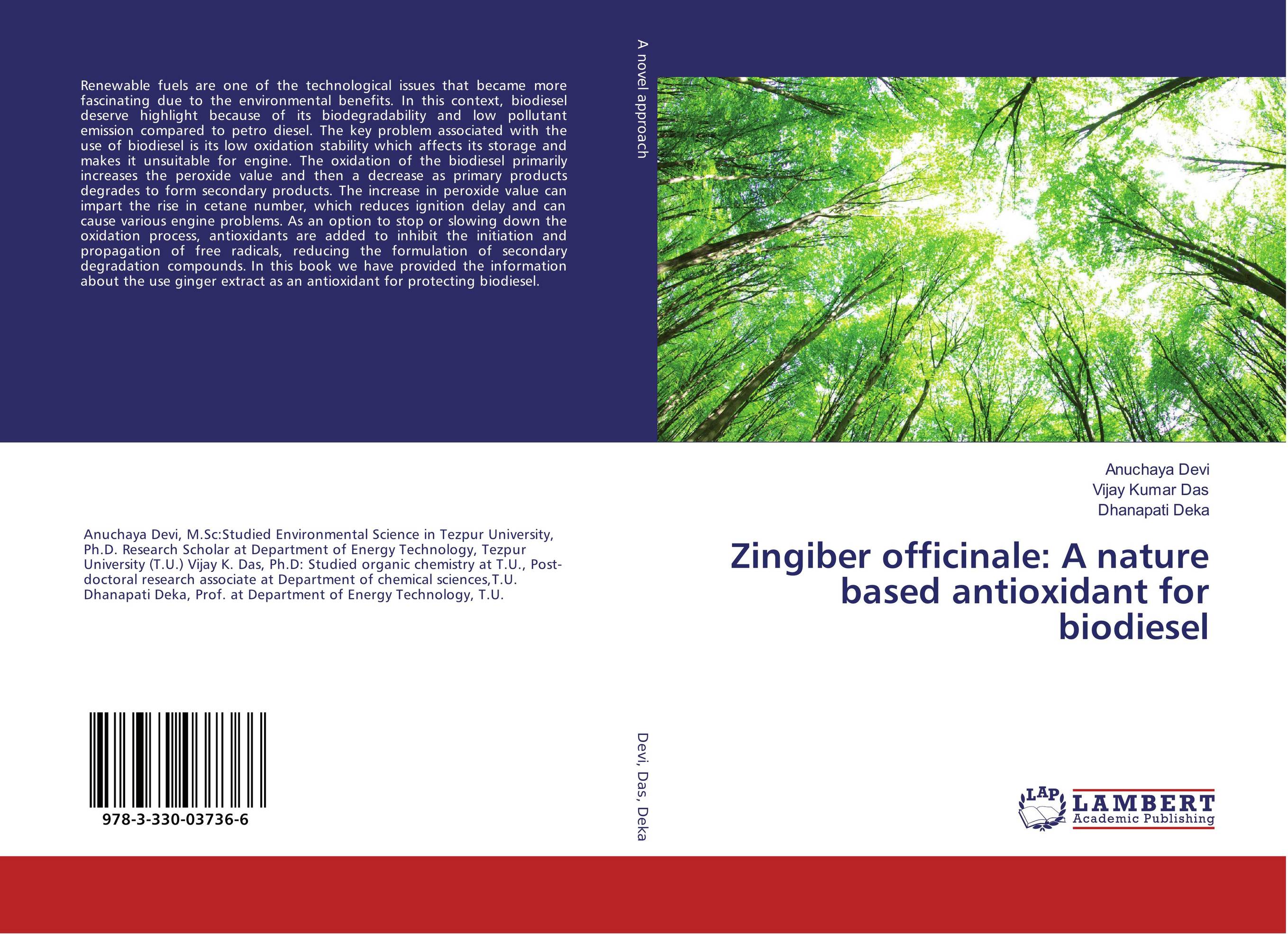 Zingiber officinale: A nature based antioxidant for biodiesel..