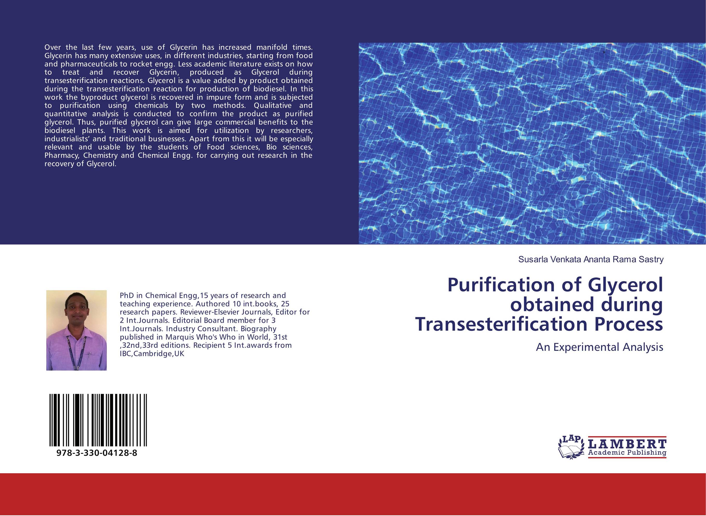 Purification of Glycerol obtained during Transesterification Process. An Experimental Analysis.