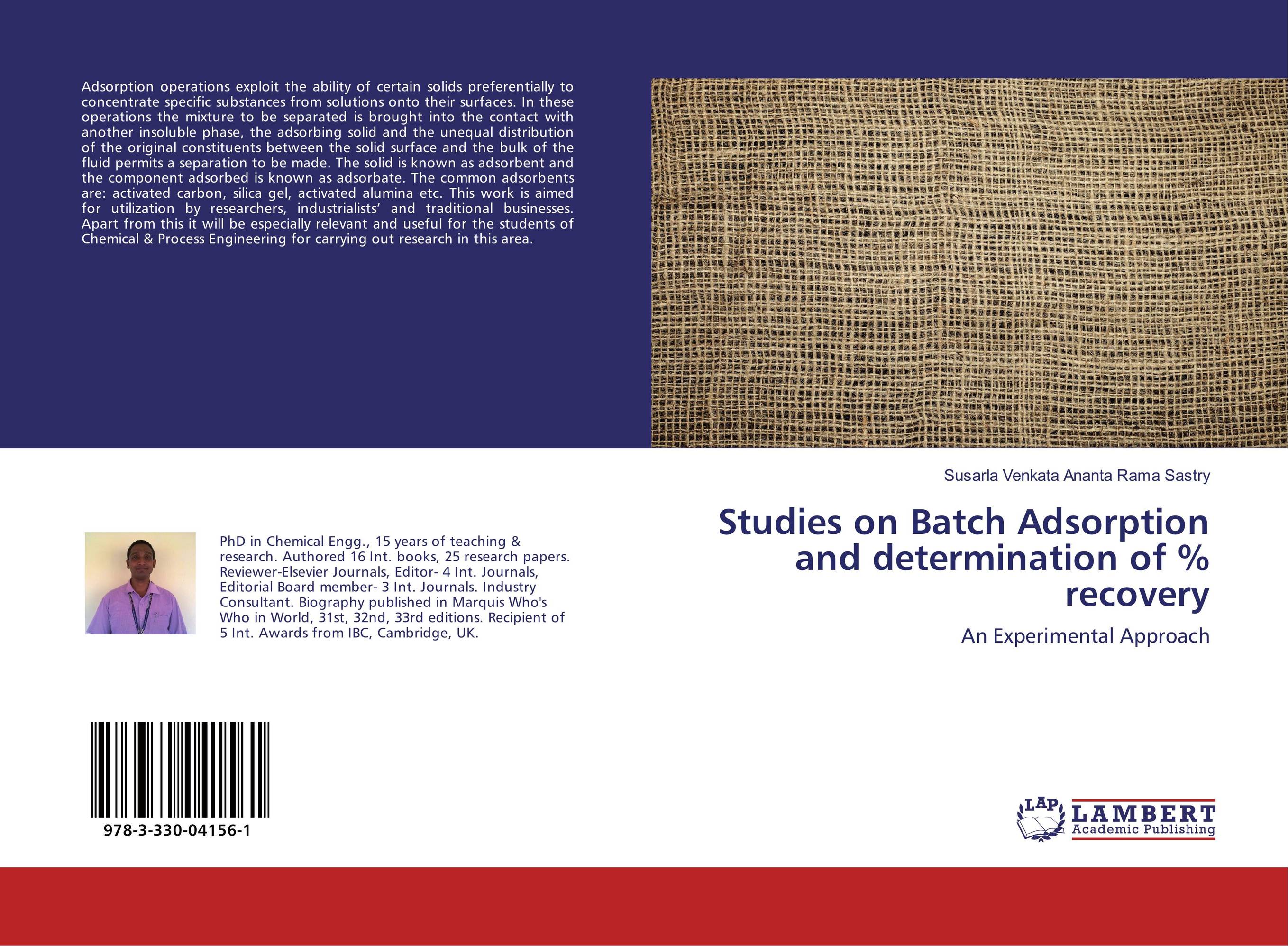 Studies on Batch Adsorption and determination of % recovery. An Experimental Approach.