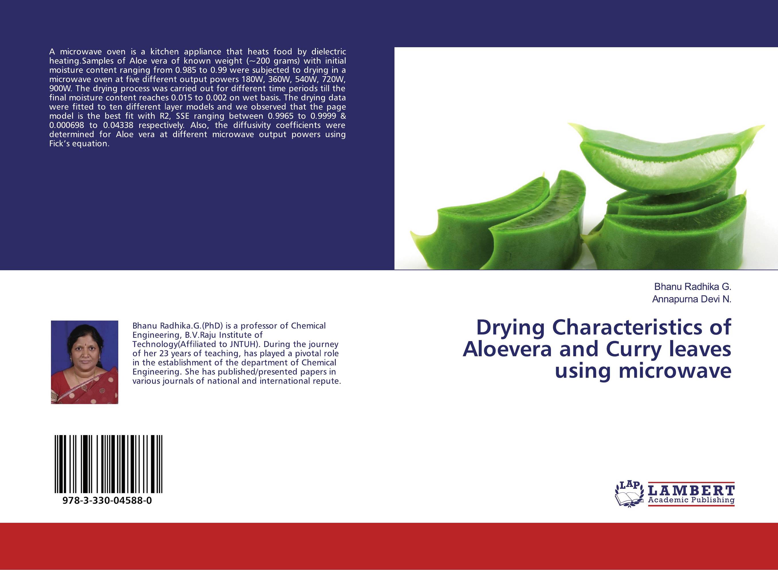 Drying Characteristics of Aloevera and Curry leaves using microwave..