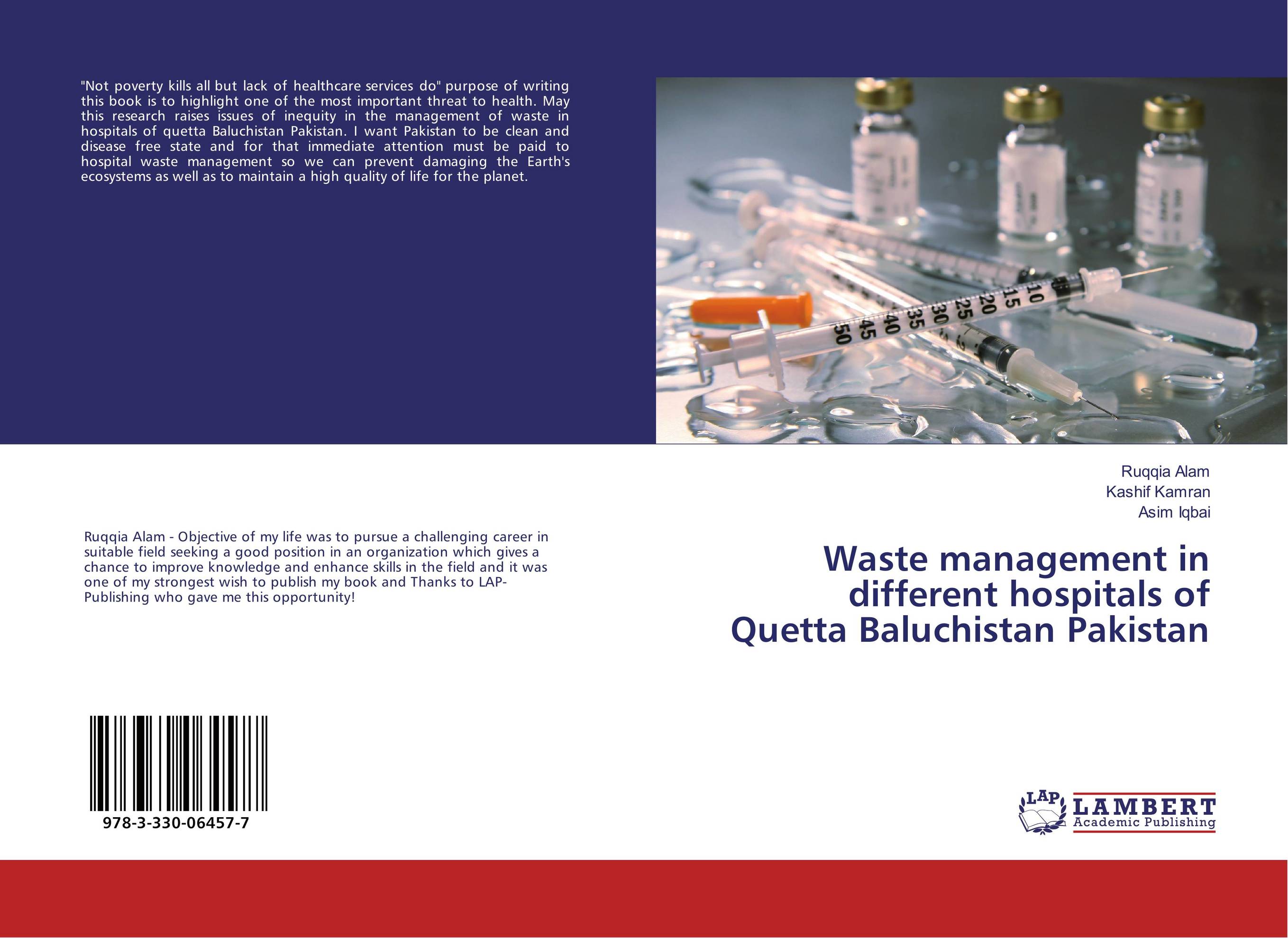 Waste management in different hospitals of Quetta Baluchistan Pakistan..