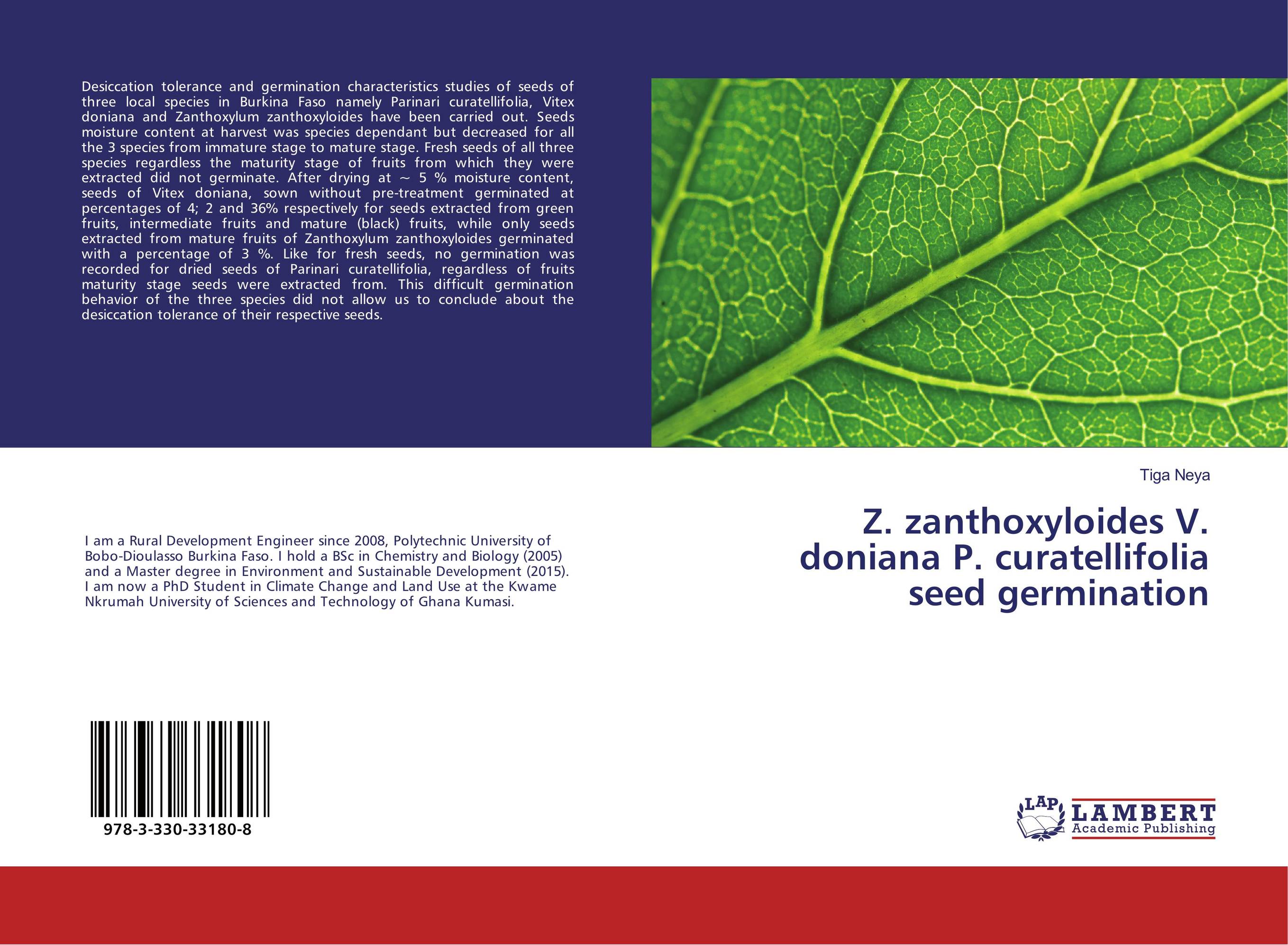 Z. zanthoxyloides V. doniana P. curatellifolia seed germination..
