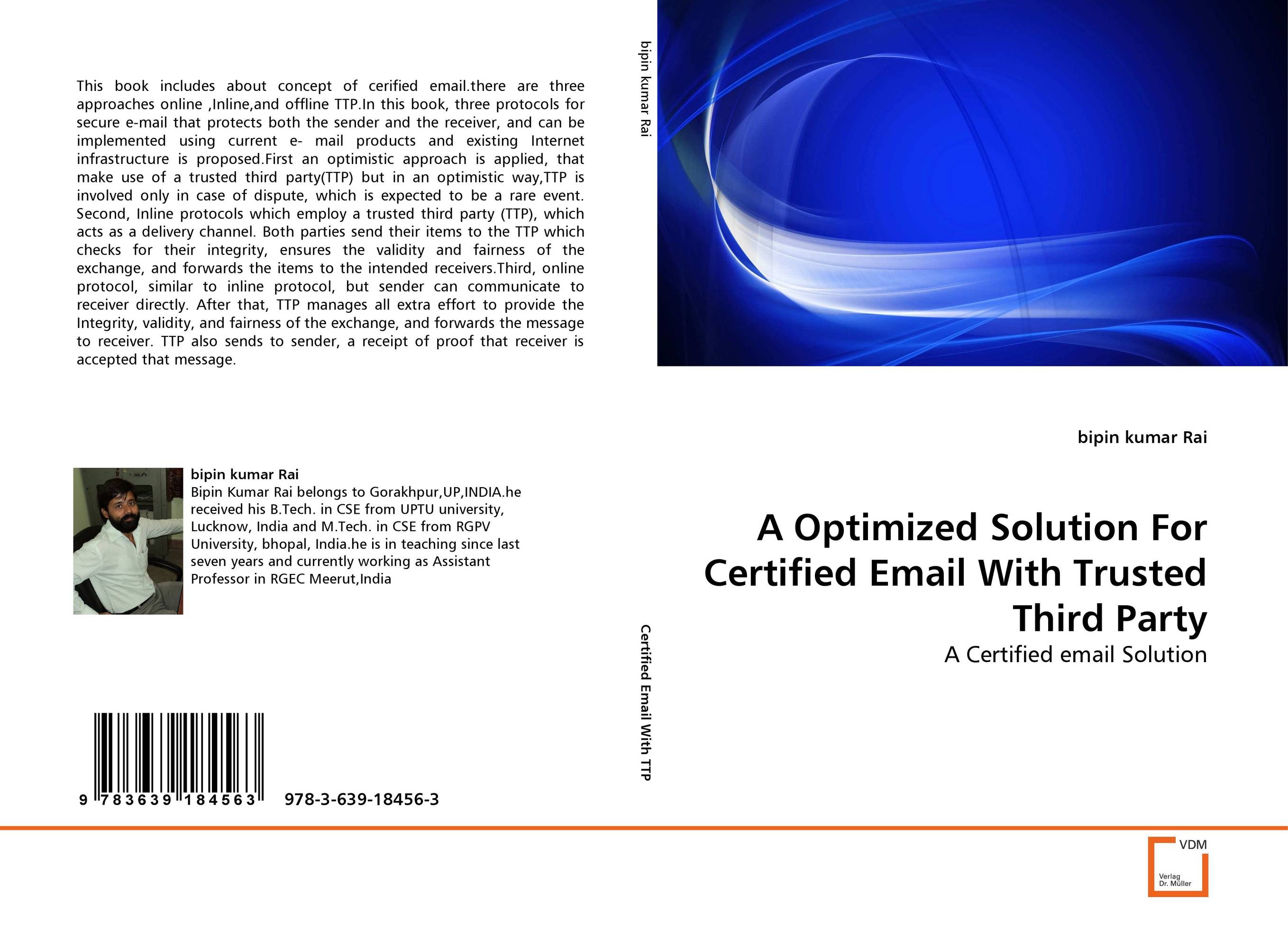 A Optimized Solution For Certified Email With Trusted Third Party. A Certified email Solution.