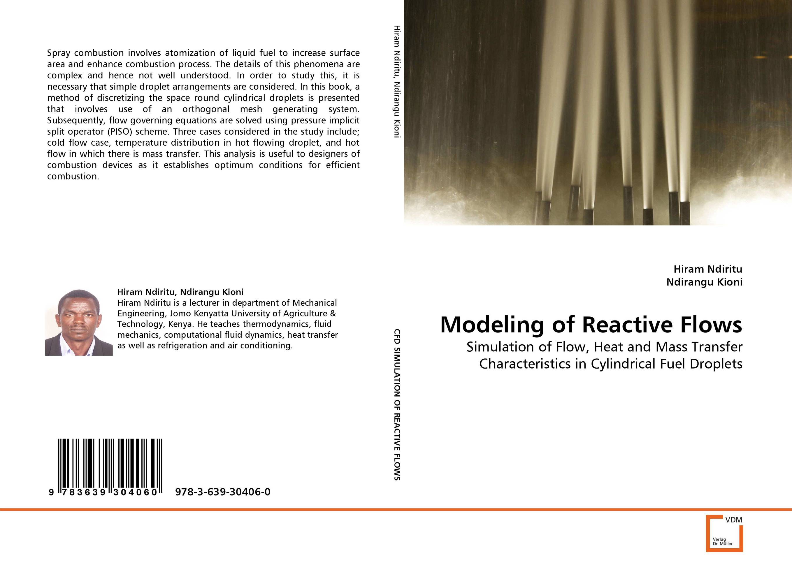 Modeling of Reactive Flows. Simulation of Flow, Heat and Mass Transfer Characteristics in Cylindrical Fuel Droplets.