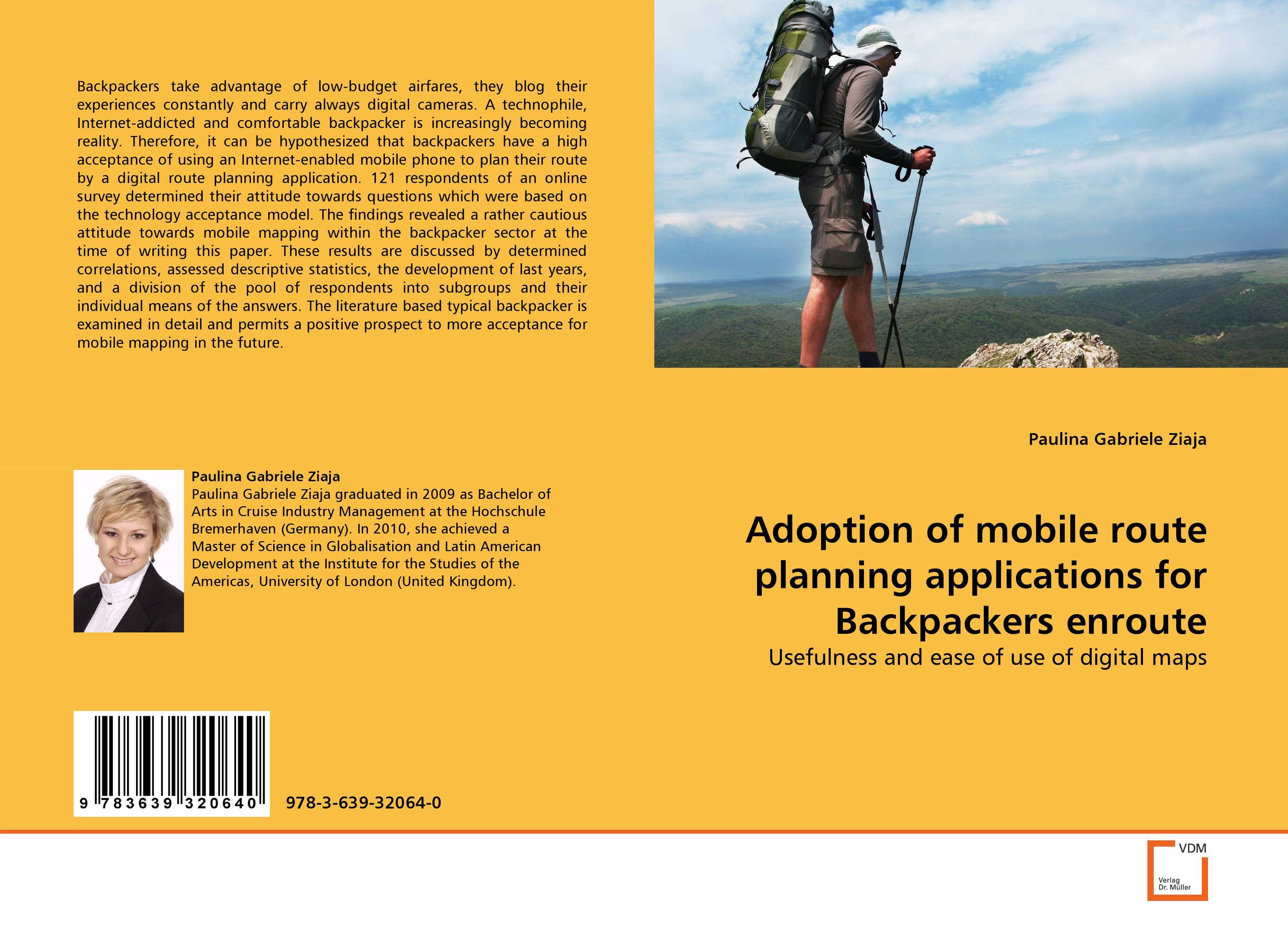 Adoption of mobile route planning applications for Backpackers enroute. Usefulness and ease of use of digital maps.