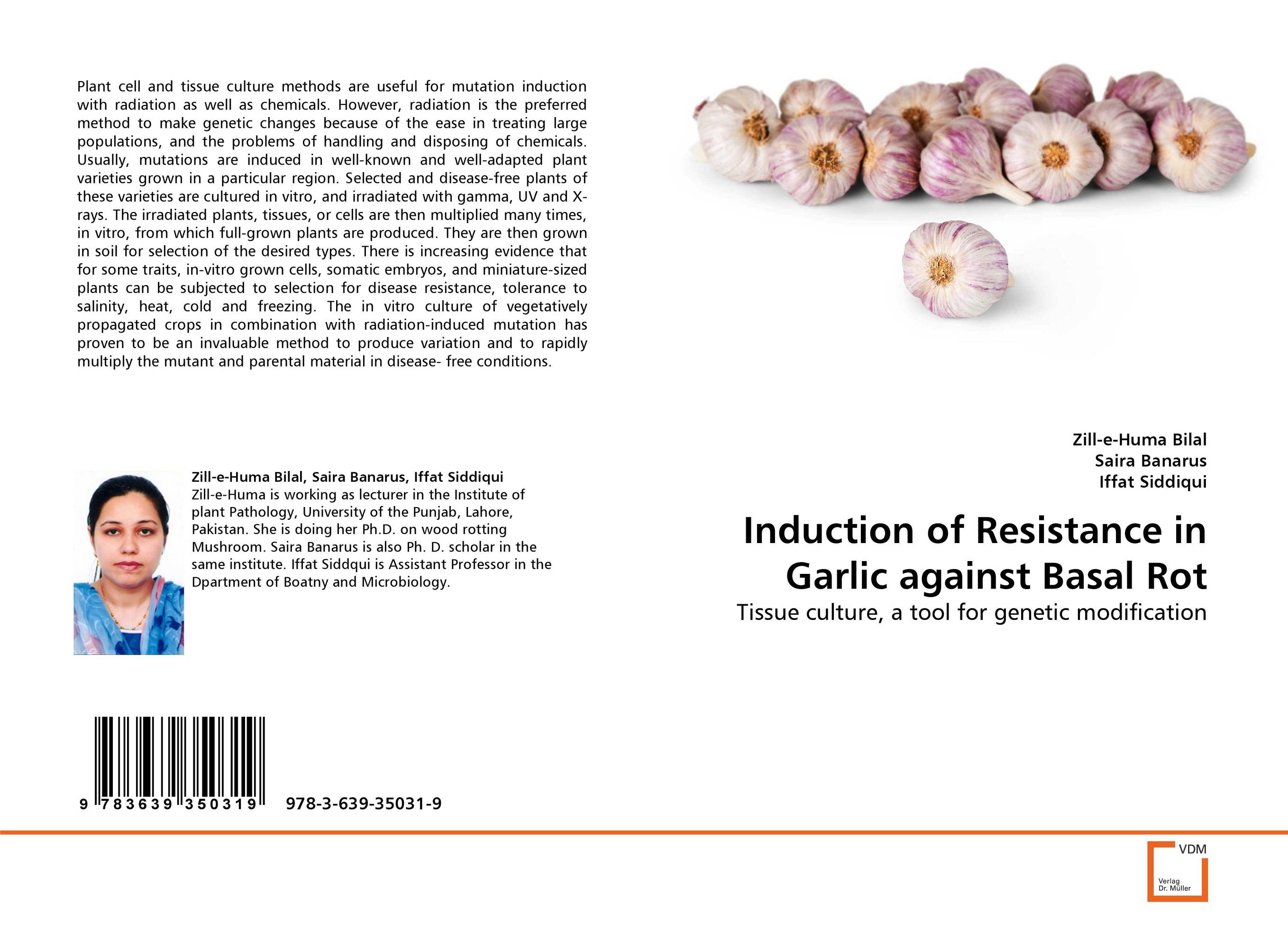 Induction of Resistance in Garlic against Basal Rot. Tissue culture, a tool for genetic modification.