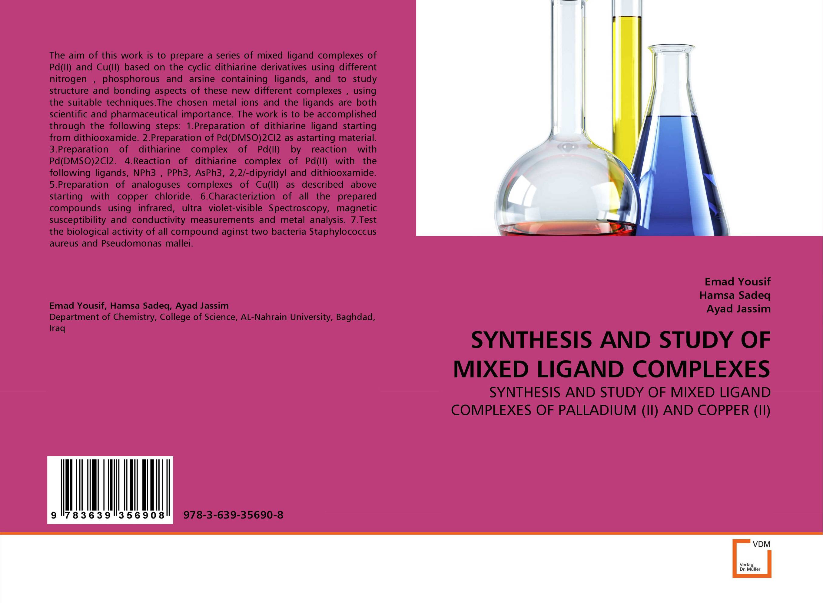 SYNTHESIS AND STUDY OF MIXED LIGAND COMPLEXES. SYNTHESIS AND STUDY OF MIXED LIGAND COMPLEXES OF PALLADIUM (II) AND COPPER (II).