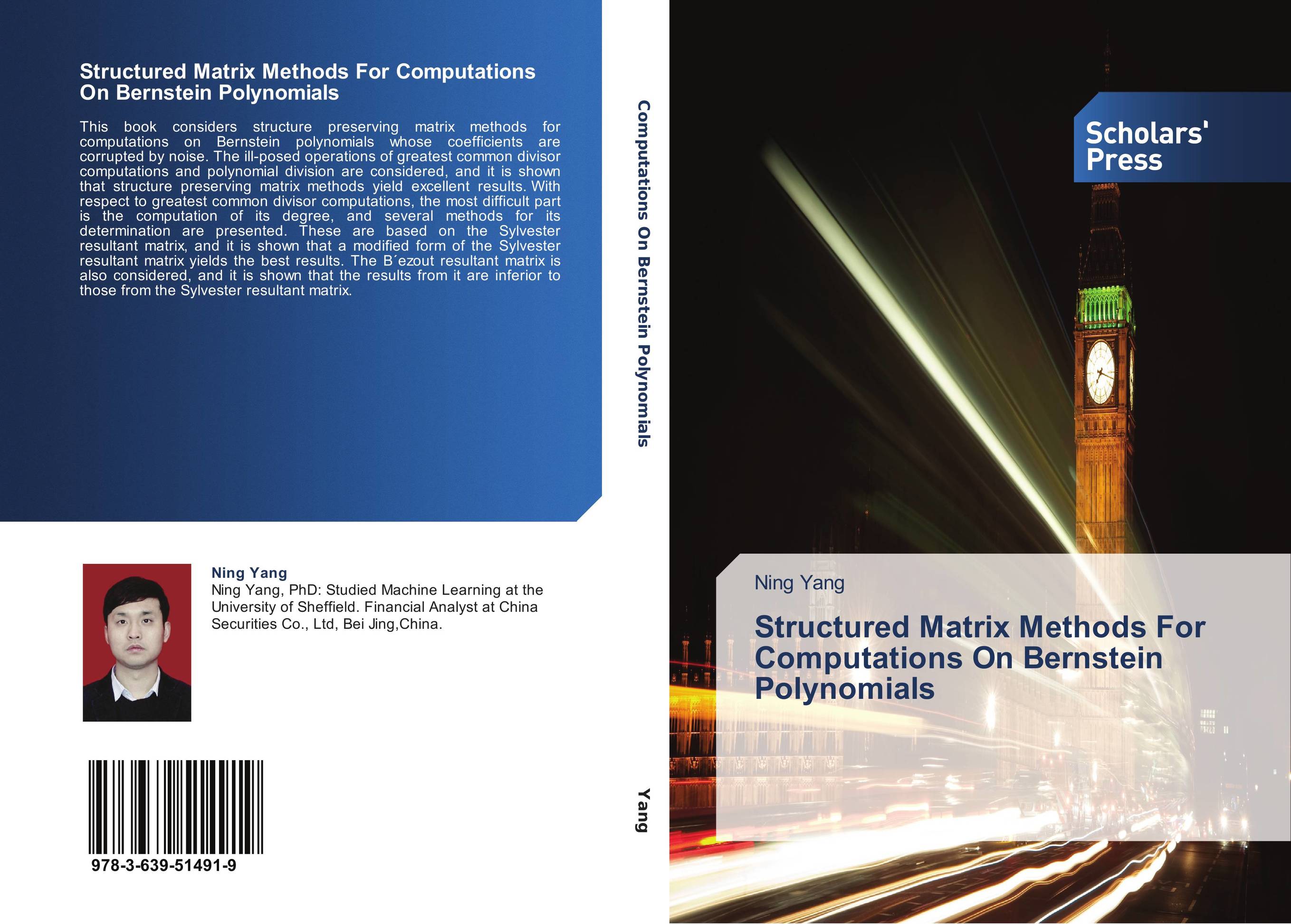 Structured Matrix Methods For Computations On Bernstein Polynomials..