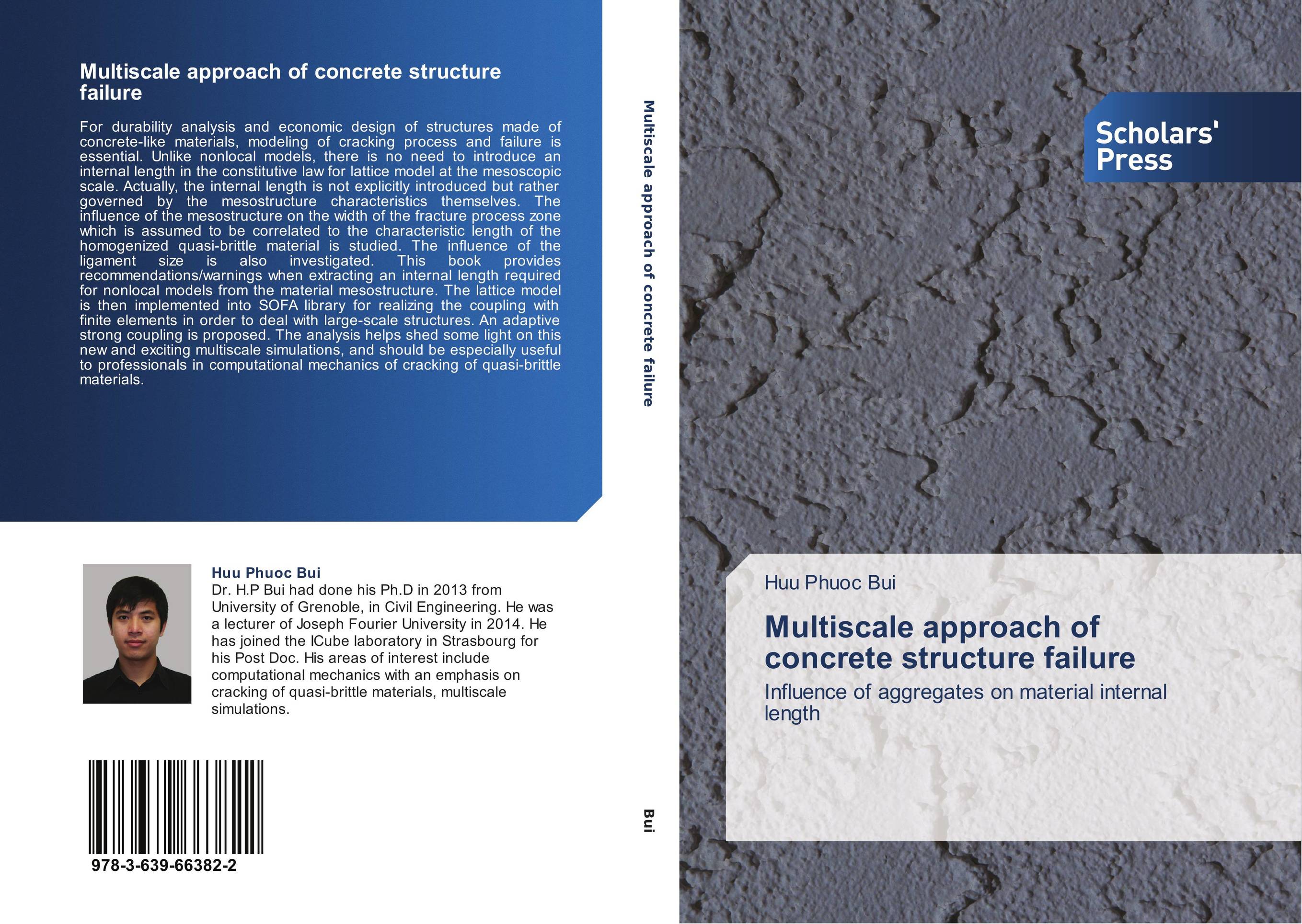 Multiscale approach of concrete structure failure. Influence of aggregates on material internal length.