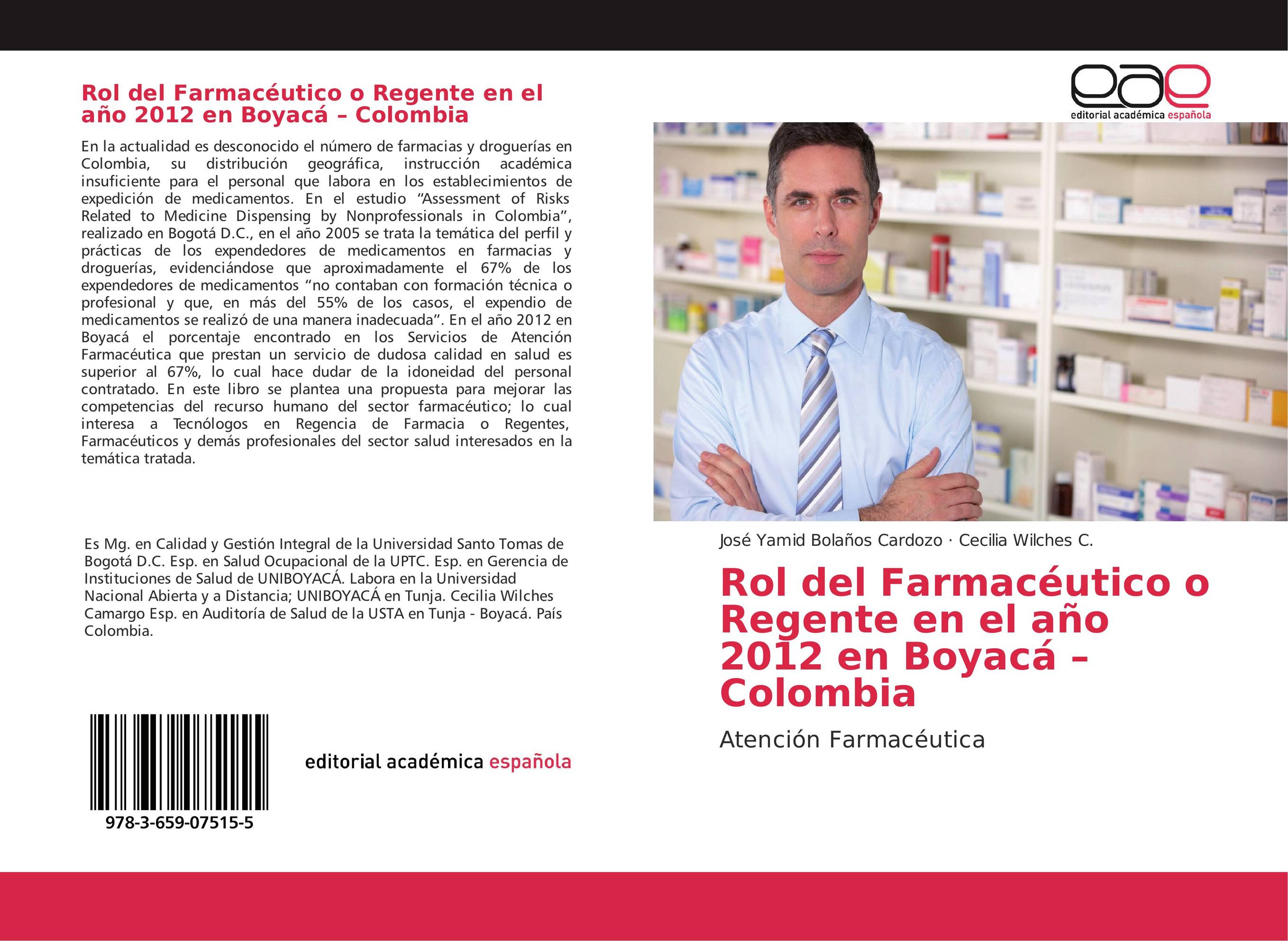 Rol del Farmacéutico o Regente en el año 2012 en Boyacá - Colombia