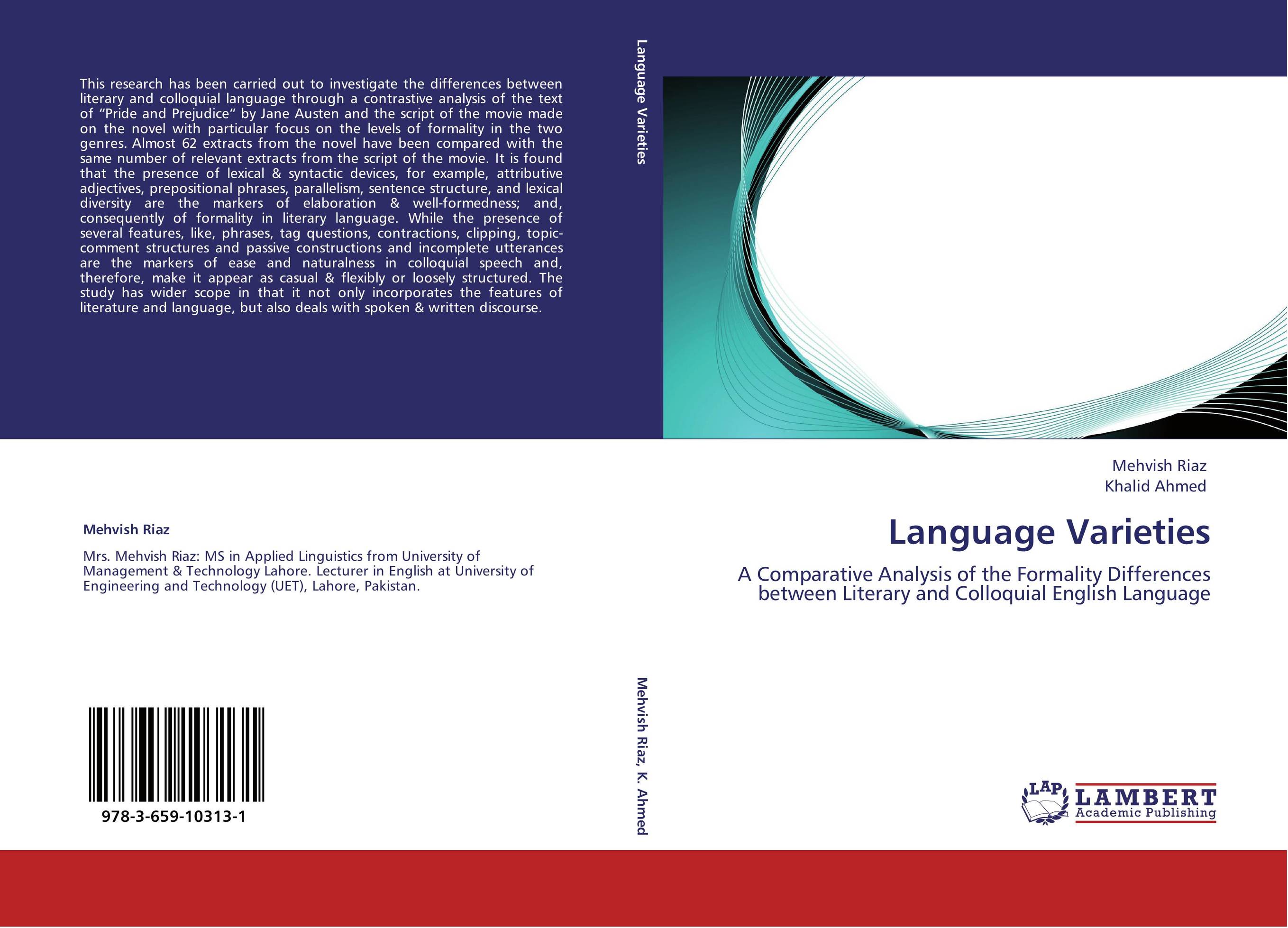 9783659103131 Language Varieties Mehvish Riaz and Khalid Ahmed 9783659103131 Language Varieties Mehvish Riaz and Khalid Ahmed