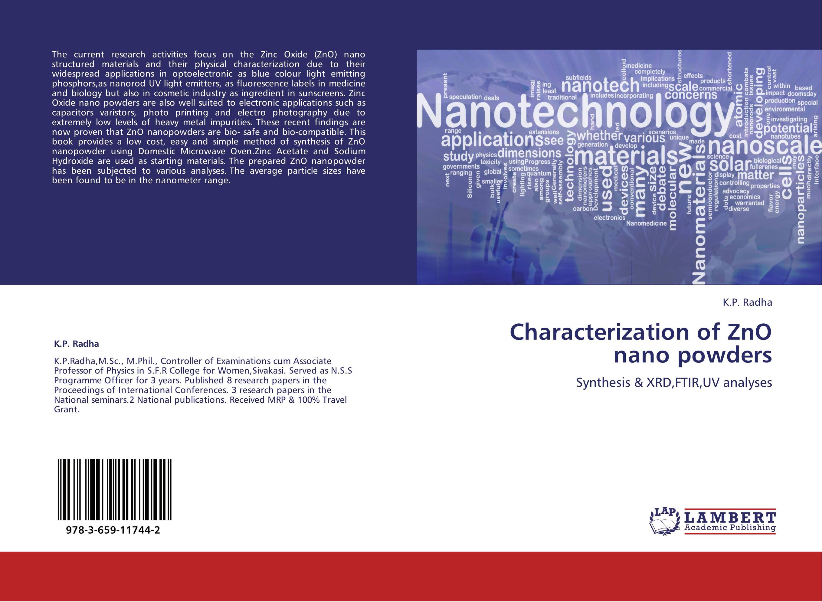 Characterization of ZnO nano powders. Synthesis &amp;amp; XRD,FTIR,UV analyses.