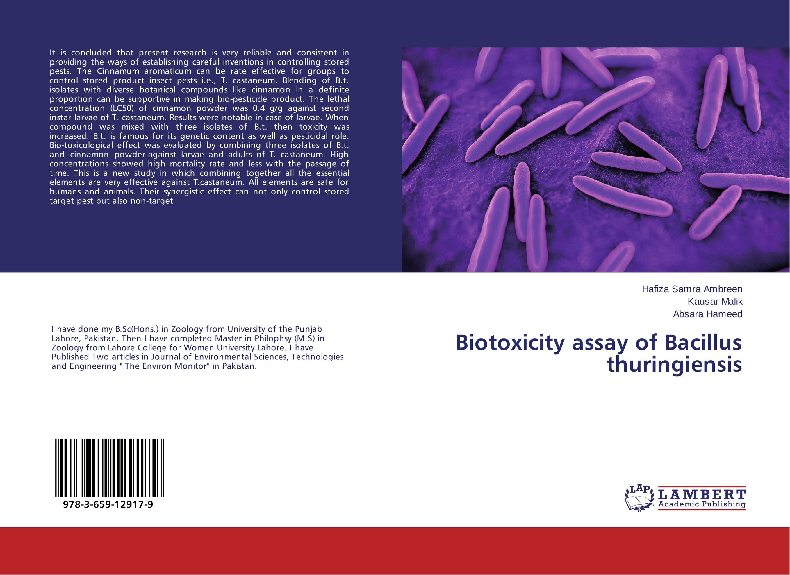 Biotoxicity assay of Bacillus thuringiensis..