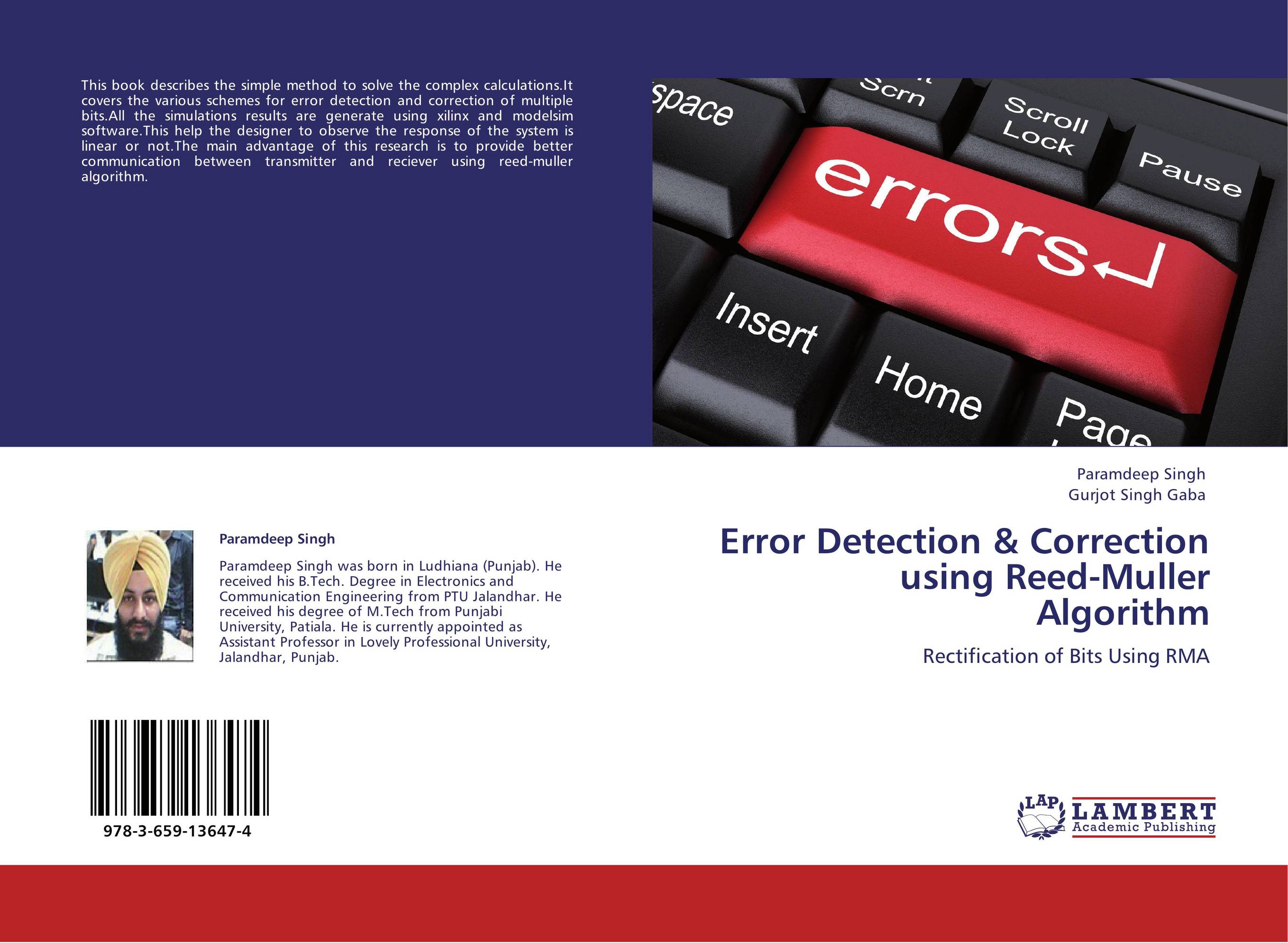 Error Detection &amp;amp; Correction using Reed-Muller Algorithm. Rectification of Bits Using RMA.