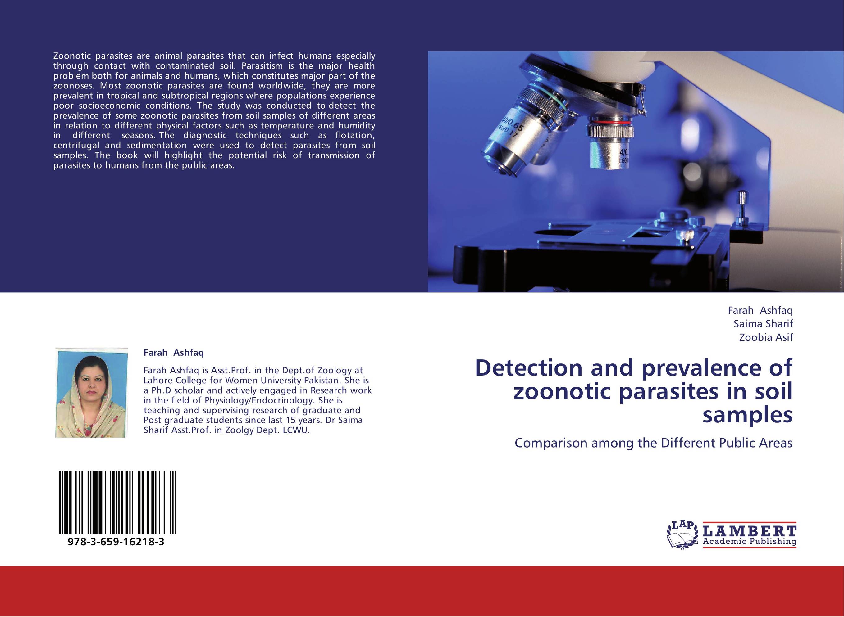 Detection and prevalence of zoonotic parasites in soil samples. Comparison among the Different Public Areas.
