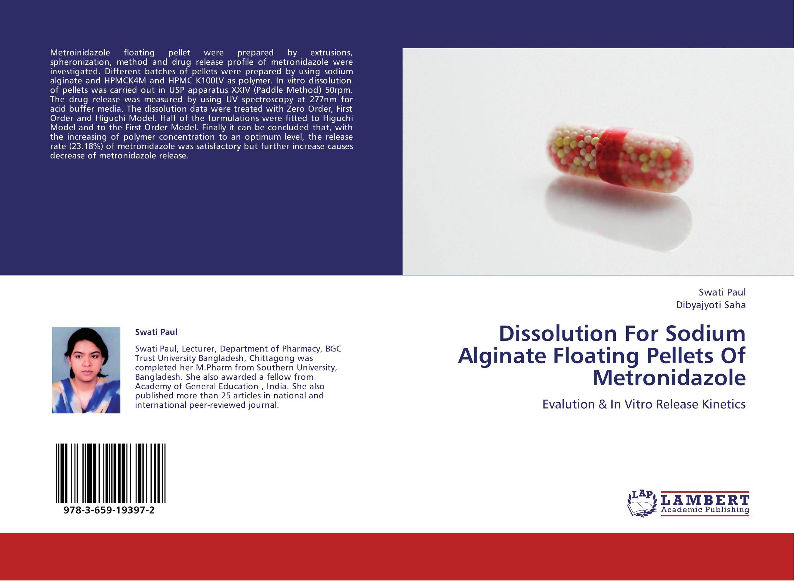 Dissolution For Sodium Alginate Floating Pellets Of Metronidazole. Evalution &amp;amp; In Vitro Release Kinetics.