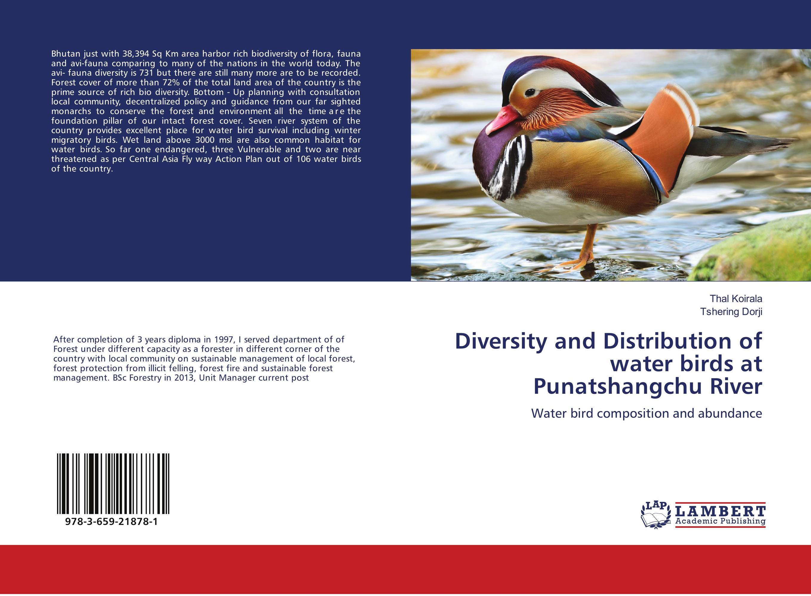Diversity and Distribution of water birds at Punatshangchu River. Water bird composition and abundance.