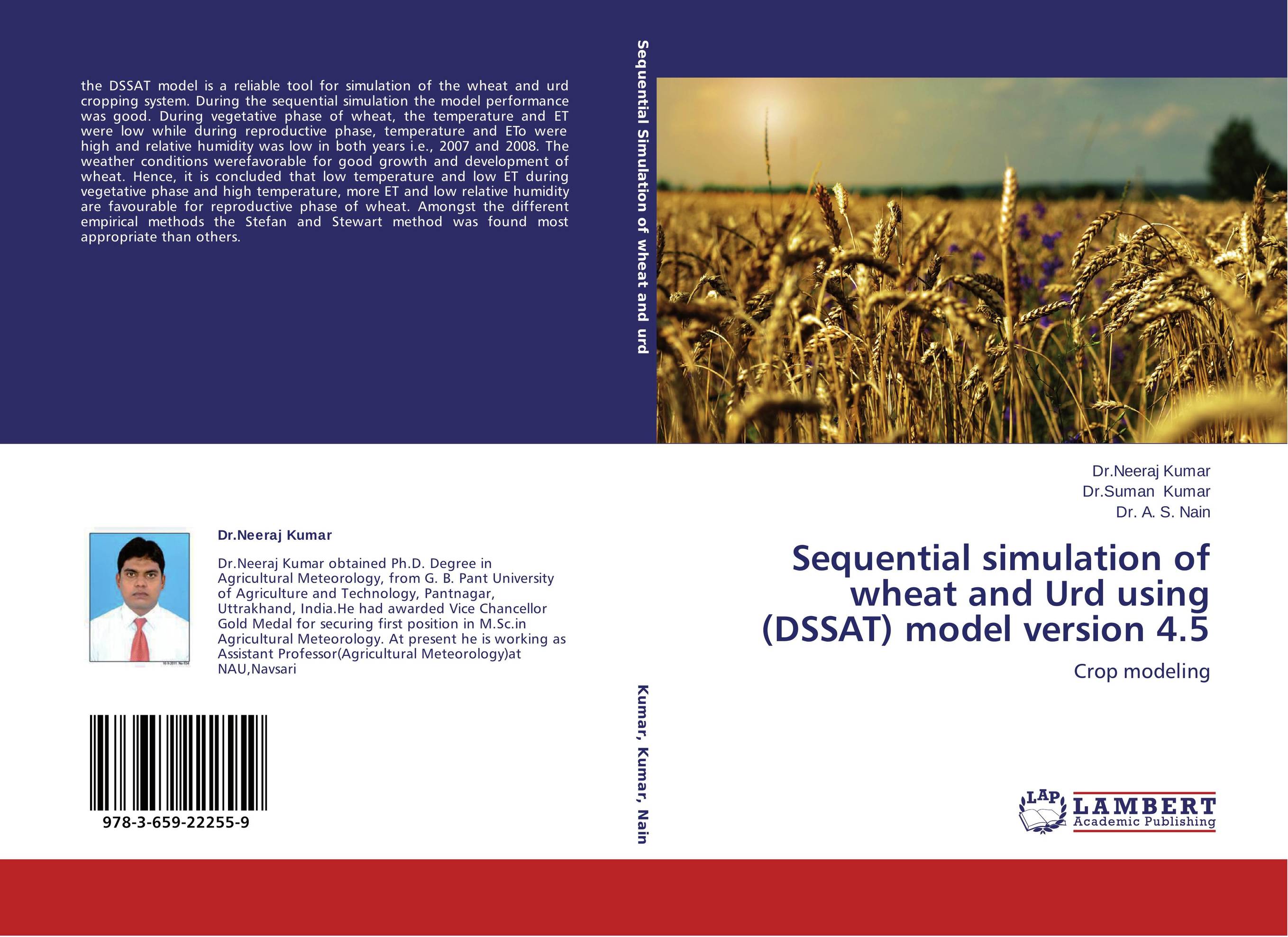 Sequential simulation of wheat and Urd using (DSSAT) model version 4.5. Crop modeling.