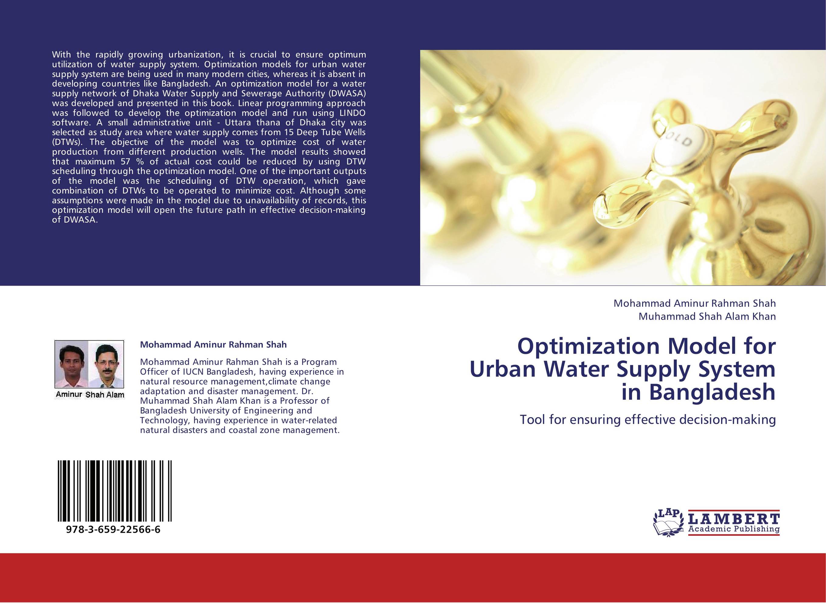 Optimization Model for Urban Water Supply System in Bangladesh. Tool for ensuring effective decision-making.