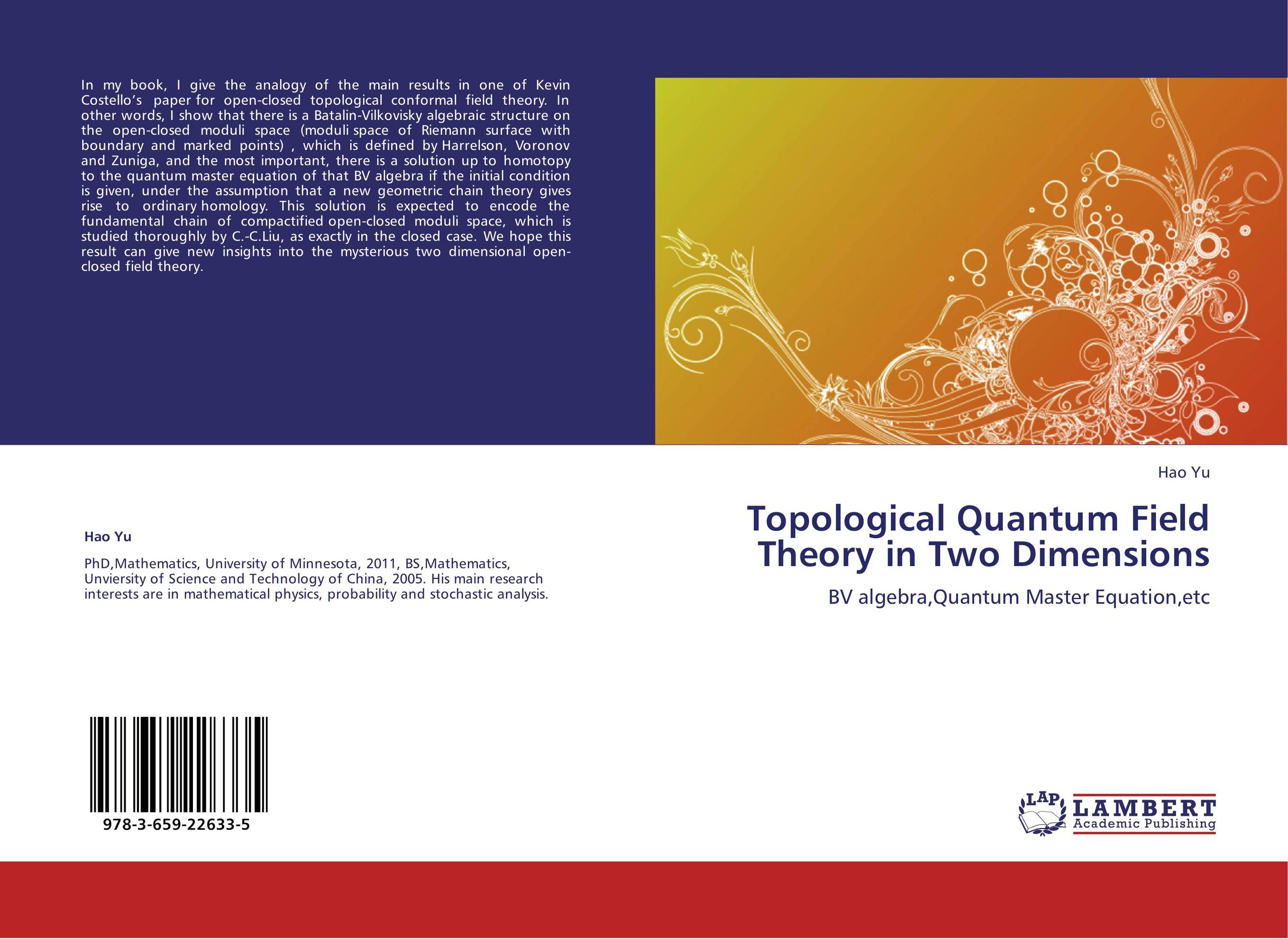 Topological Quantum Field Theory in Two Dimensions. BV algebra,Quantum Master Equation,etc.