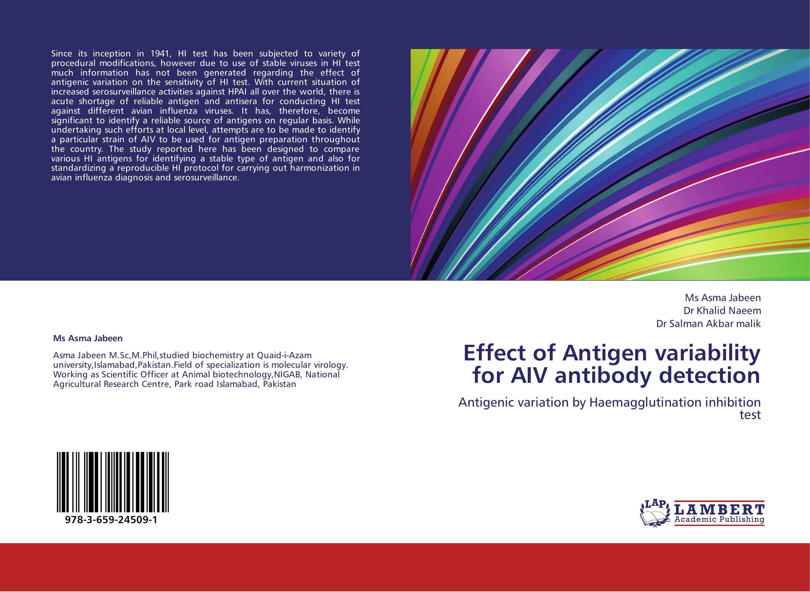 Effect of Antigen variability for AIV antibody detection. Antigenic variation by Haemagglutination inhibition test.