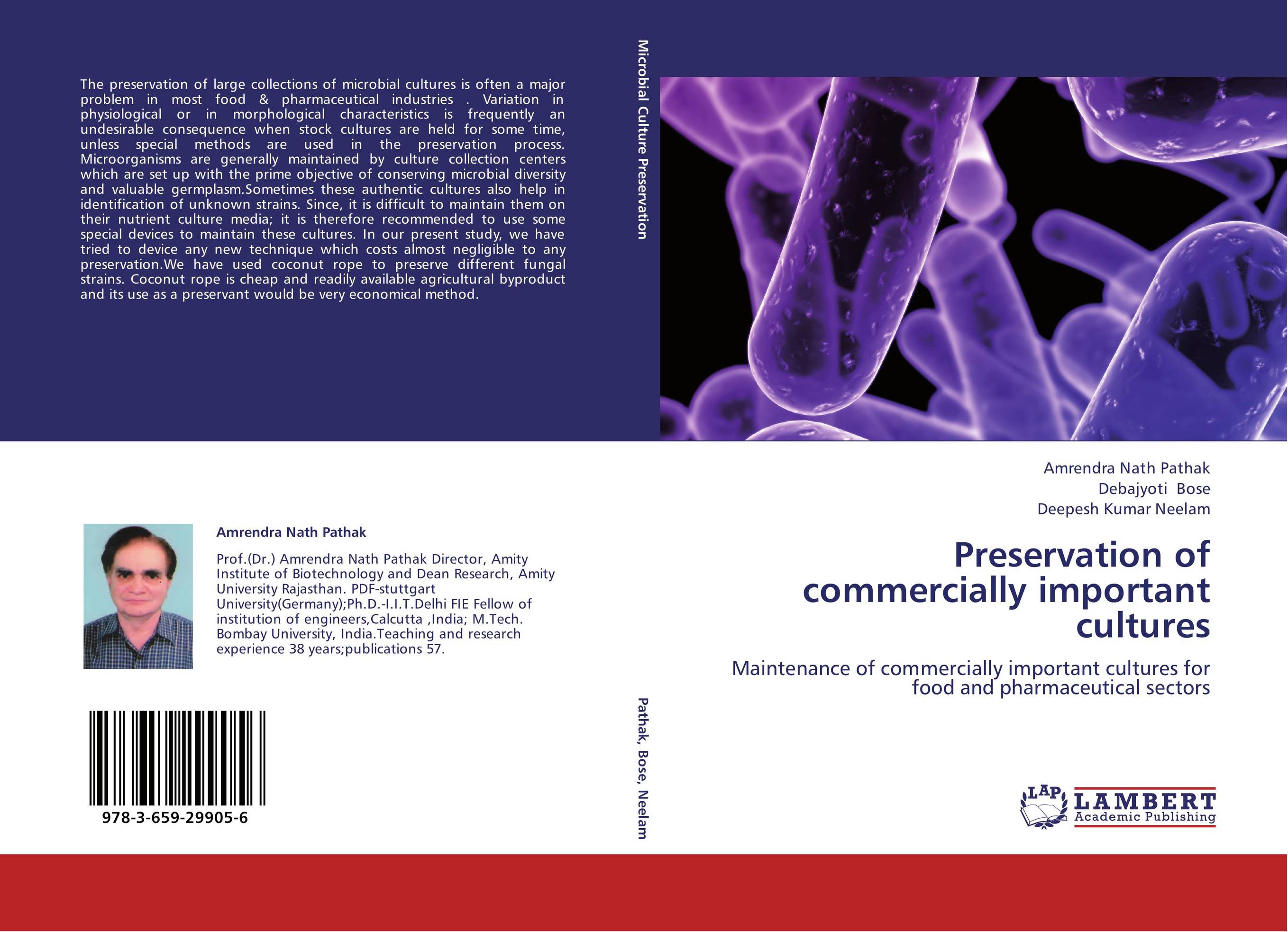 Preservation of commercially important cultures. Maintenance of commercially important cultures for food and pharmaceutical sectors.